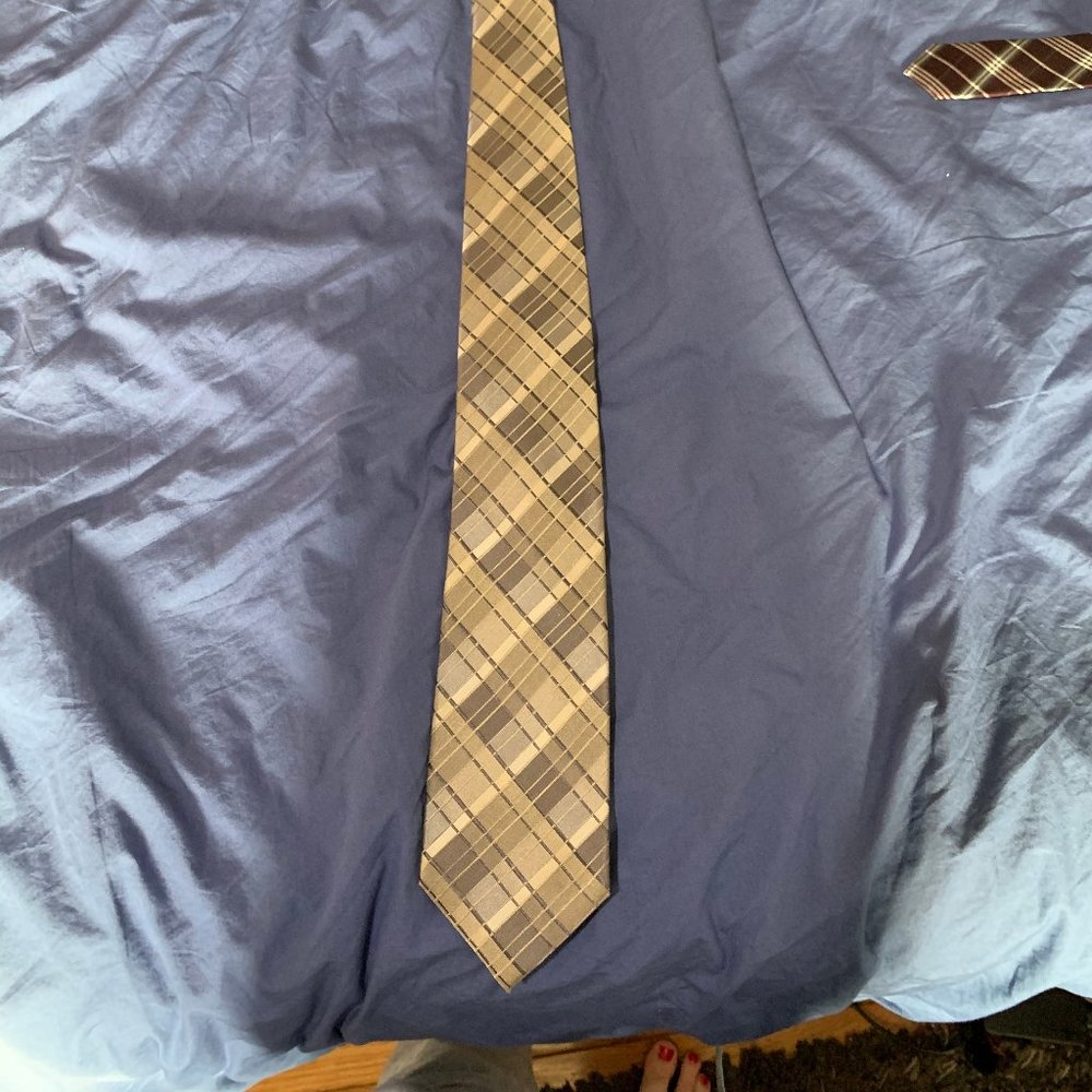 John Ashford Grey Plaid Tie